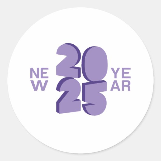 Nieuwjaar 2025 ronde sticker (Voorkant)