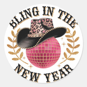Nieuwjaar 2025 ronde sticker