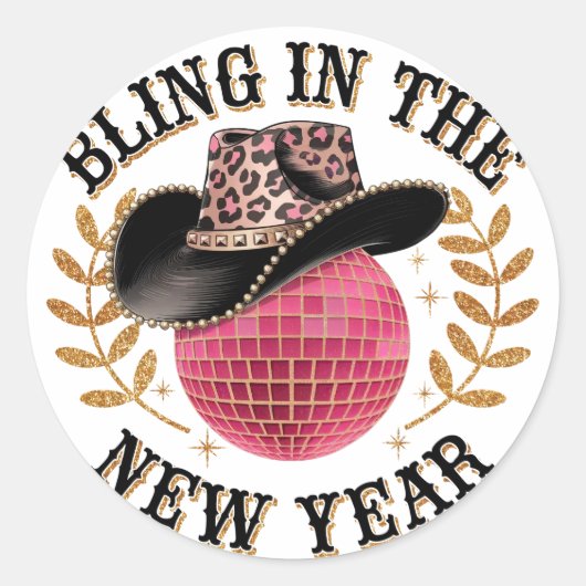 Nieuwjaar 2025 ronde sticker (Voorkant)