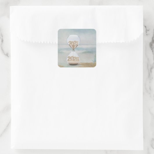Nieuwjaar 2025 Sand Timer Vierkante Sticker (Tas)