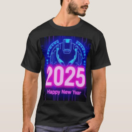 Nieuwjaar 2025 t shirt design Cyberpunk Thema