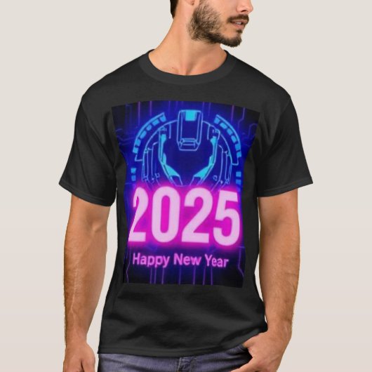 Nieuwjaar 2025 t shirt design Cyberpunk Thema (Voorkant)