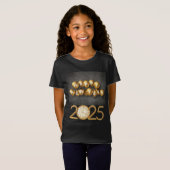 Nieuwjaar 2025 T-shirt Design met ballonnen en klo (Voorkant volledig)