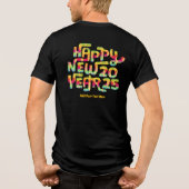 Nieuwjaar 2025 Trendy Kleurrijk Gepersonaliseerd Tri-Blend Shirt (Achterkant)