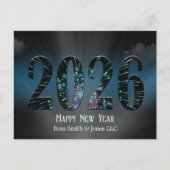 Nieuwjaar 2025 Vuurwerk en wolken Feestdagenkaart (Voorkant)