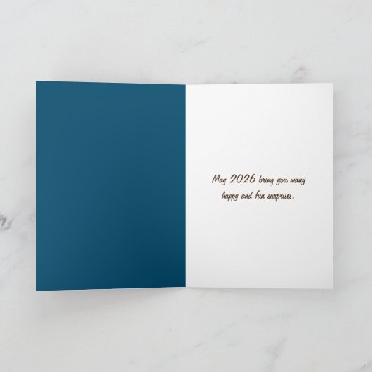 Nieuwjaar 2026 Bericht in een fles Feestdagen Kaart (Binnen)