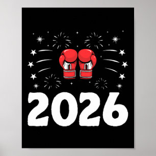 Nieuwjaar 2026 Boxer Sportkracht Gym Atleet Bo Poster