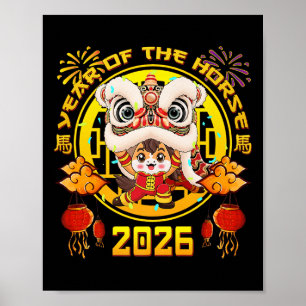 Nieuwjaar 2026 Chinese Paard Het Jaar Van Het Paar Poster