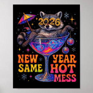 Nieuwjaar 2026 Dezelfde Hele Chaos Grappige Wasbee Poster