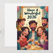 Nieuwjaar 2026 feestdagenkaart (Voorkant / Achterkant)