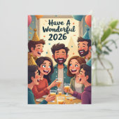 Nieuwjaar 2026 feestdagenkaart (Staand voorkant)