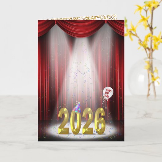 Nieuwjaar 2026 in de schijnwerpers kaart (Gele Bloem)