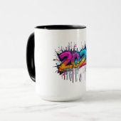 Nieuwjaar 2026 Mok Vier het komende jaar cadeau (Voorkant links)