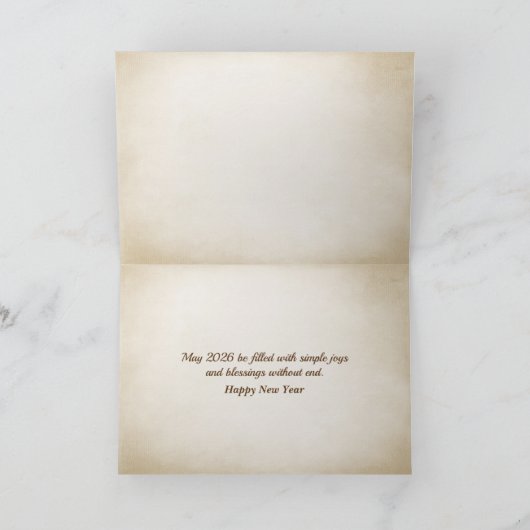 Nieuwjaar 2026 Oceaanstrand Feestdagen Kaart (Binnen)