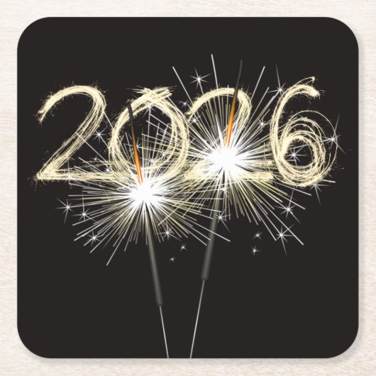 Nieuwjaar 2026 Party Sparklers Kartonnen Onderzetters (Voorkant)