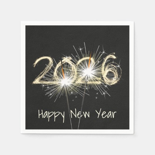Nieuwjaar 2026 Party Sparklers Servet (Voorkant)