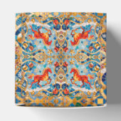 Nieuwjaar 2026 Red Fiery Horse Kerstpatroon Bedankdoosjes (Bovenkant)