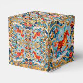 Nieuwjaar 2026 Red Fiery Horse Kerstpatroon Bedankdoosjes (Achterkant)