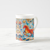 Nieuwjaar 2026 Red Fiery Horse Kerstpatroon Porselein Kop (Voorkant rechts)