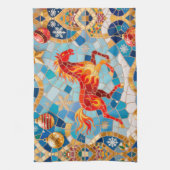 Nieuwjaar 2026 Red Fiery Horse Kerstpatroon Theedoek (Verticaal)