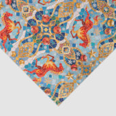 Nieuwjaar 2026 Red Fiery Horse Kerstpatroon Tissuepapier (Detail)