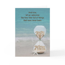 Nieuwjaar 2026 Sand Timer op het strand