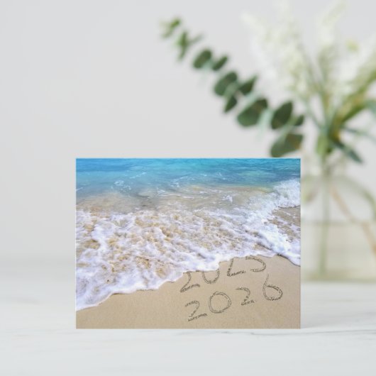 Nieuwjaar 2026 Strand Bedankt van Zakelijk Briefkaart (Staand voorkant)