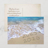 Nieuwjaar 2026 Strand Dankjewel Briefkaart (Voorkant / Achterkant)