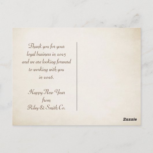 Nieuwjaar 2026 Strand Dankjewel Briefkaart (Achterkant)