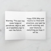 Nieuwjaar 2026 Tijdreizen Vintage Groet Kaart (Binnen)