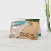 Nieuwjaar 2026 Tropical Beach Kaart (Voorkant)