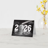 Nieuwjaar 2026 Volle Maan Business Bedankt Kaart (Gele Bloem)