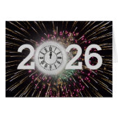 Nieuwjaar 2026 Vuurwerk en Maanklok (Voorkant Horizontaal)