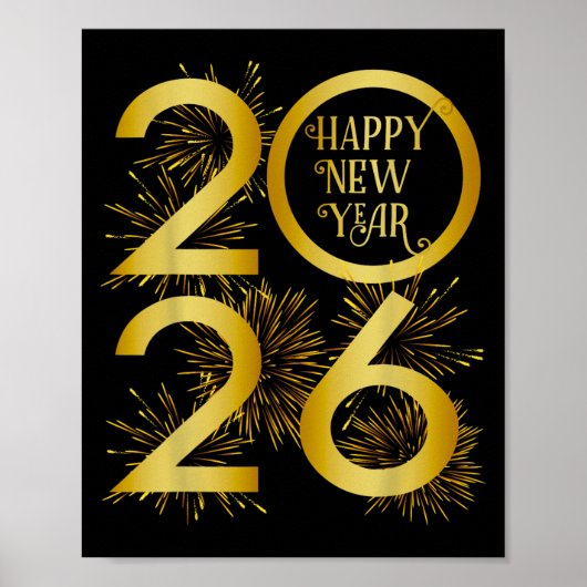 Nieuwjaar 2026 Vuurwerk - Gelukkig Nieuwjaar 2026  Poster (Voorkant)