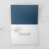 Nieuwjaar 2026 Vuurwerk met wolken Feestdagen Kaart (Binnen)