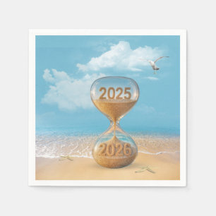 Nieuwjaar 2026 Zandloper Met Zeester Servet
