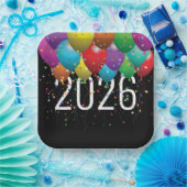 Nieuwjaar 2026Balloons Papieren Bordje (Feest)