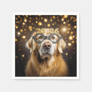 Nieuwjaar 2027 Golden Retriever Humor Servet