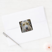 Nieuwjaar 2027 Ierse Wolfshond Vierkante Sticker (Envelop)