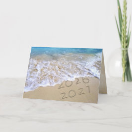 Nieuwjaar 2027 Ocean Beach Feestdagen Kaart