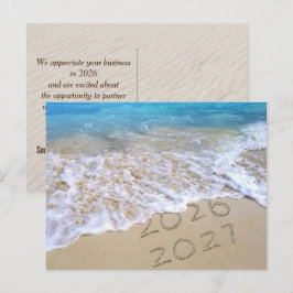 Nieuwjaar 2027 Strand Van Zakelijk Feestdagenkaart