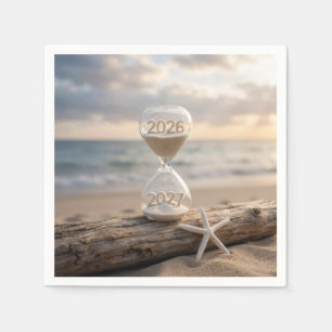 Nieuwjaar 2027 Strand Zandloper Servet