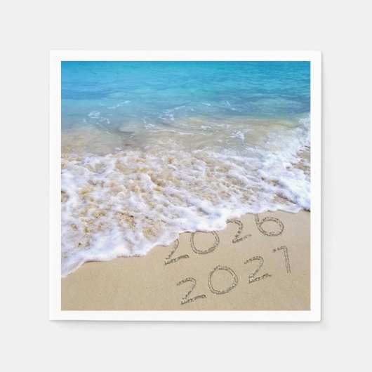 Nieuwjaar 2027 Strandzand Servet (Voorkant)
