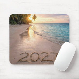 Nieuwjaar 2027 Tropisch Strand Muismat