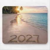Nieuwjaar 2027 Tropisch Strand Muismat (Voorkant)
