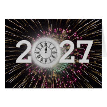 Nieuwjaar 2027 Vuurwerk en Maan Klok