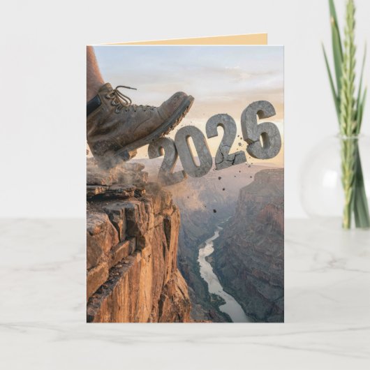 Nieuwjaar 2027 Wandelstiefel Kaart (Voorkant)