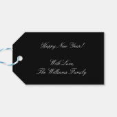 Nieuwjaar 202 Typografie zwart-wit Cadeaulabel (Achterkant Horizontaal)