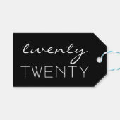 Nieuwjaar 202 Typografie zwart-wit Cadeaulabel (Voorkant (Horizontaal))