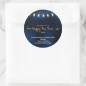 Nieuwjaar 20XX — Gegevens van jaarorganisatie toev Ronde Sticker (Tas)